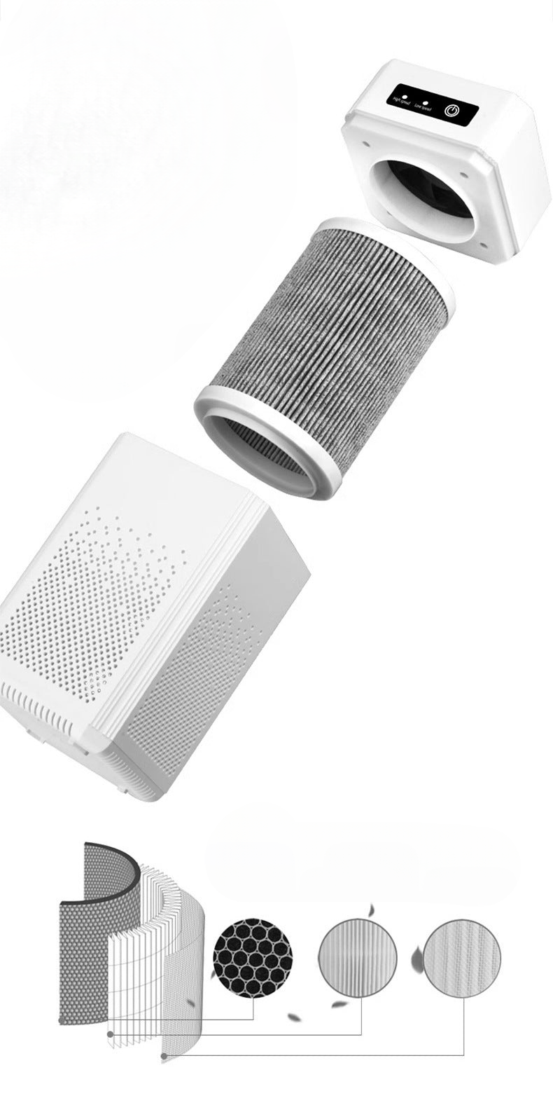 Household negative ion formaldehyde removal air purifier bedroom sterilization filter deodorization smart disinfector sterilization