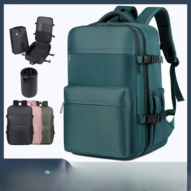 High-end business backpack vacuum compression backpack for men with large capacity and double side pockets including vacuum pump