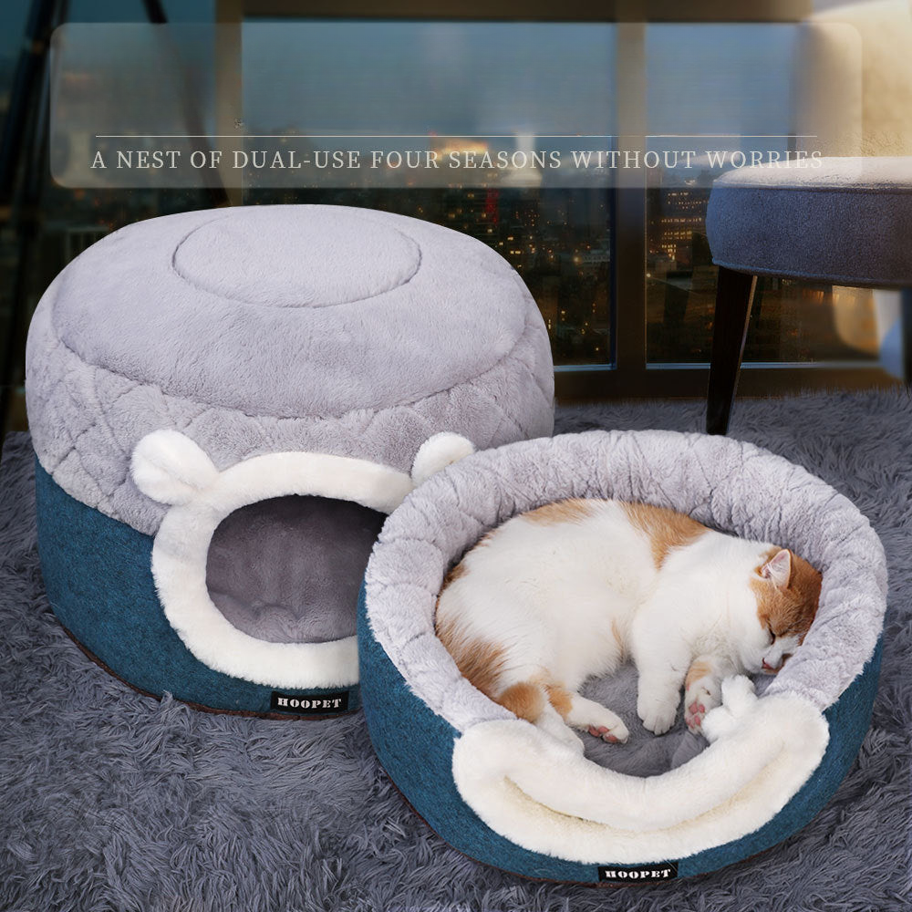 Cat bed winter warm kitten bed four seasons universal house fully enclosed winter villa cat house sleeping bag supplies