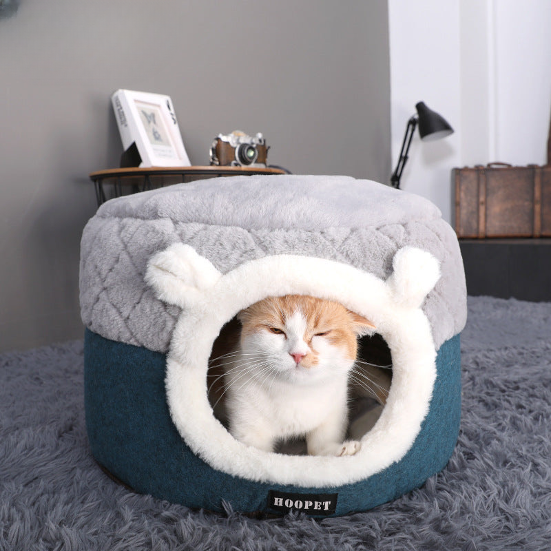 Cat bed winter warm kitten bed four seasons universal house fully enclosed winter villa cat house sleeping bag supplies