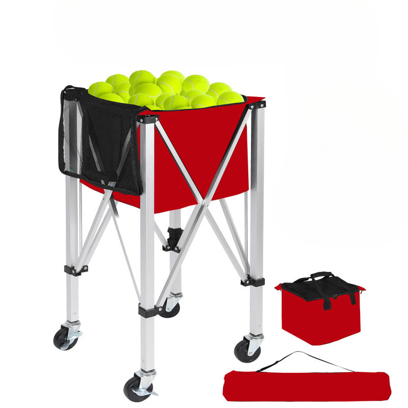 Folding tennis racket aluminum alloy tennis cart portable mobile coach car ball picking basket tennis packaging ball basket