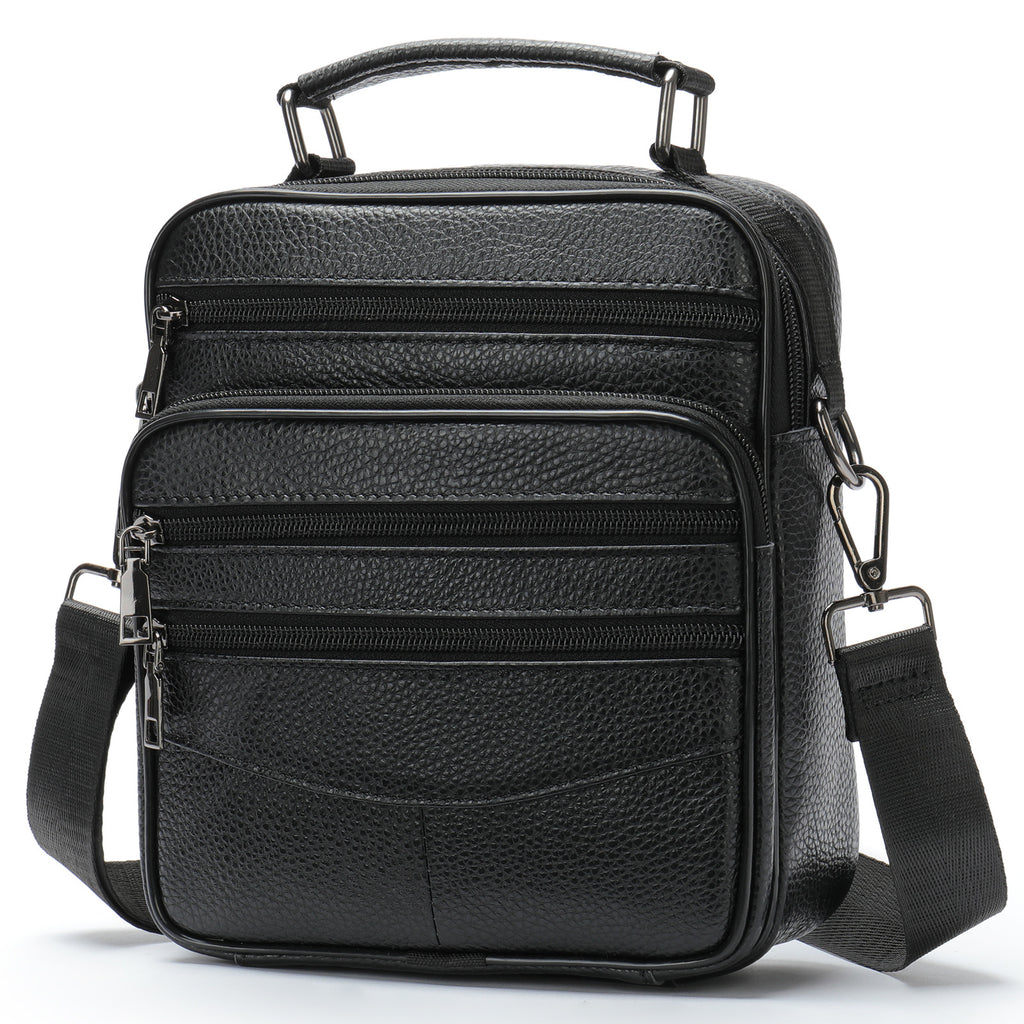 Foreign trade shoulder bag men's genuine leather messenger bag first layer cowhide casual small bag business bag vertical bag trendy