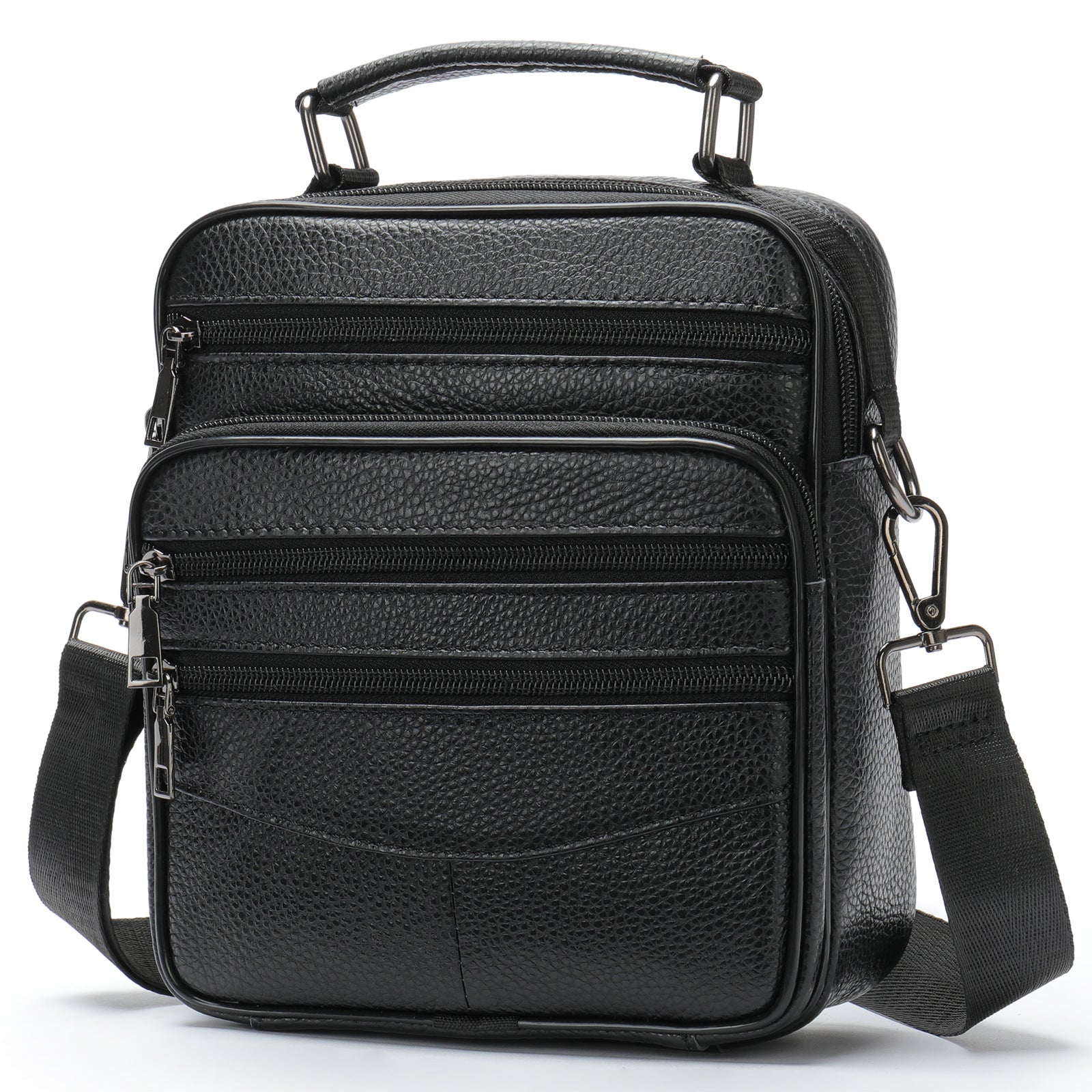 Foreign trade shoulder bag men's genuine leather messenger bag first layer cowhide casual small bag business bag vertical bag trendy