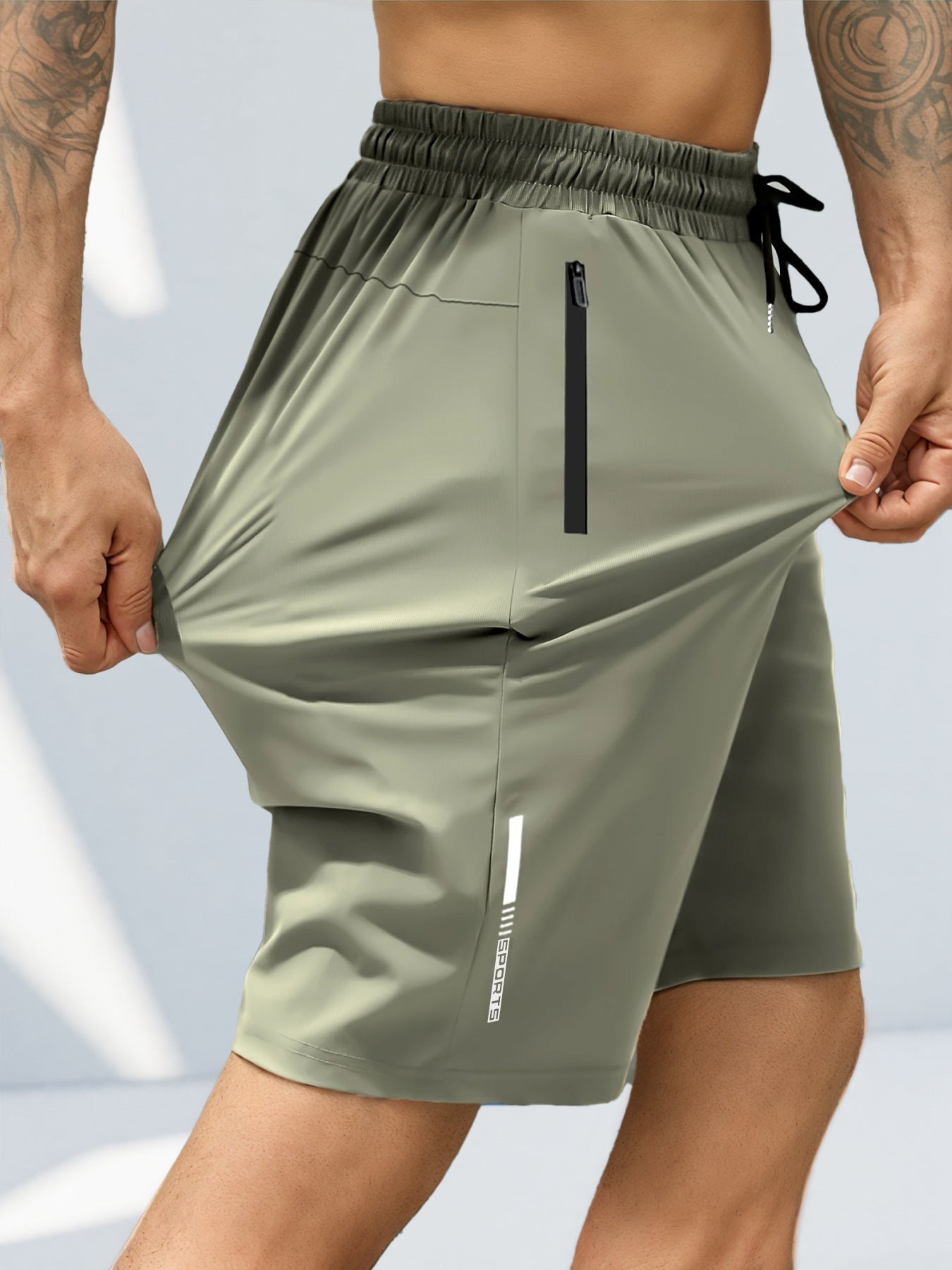 Cross-border ice silk casual shorts men's summer thin stretch quick-drying pants men's large size loose sports shorts