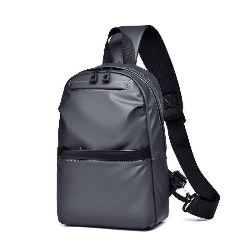 New men's sports and leisure chest bag waterproof leather membrane shoulder bag chest bag men's multi-function messenger bag chest bag
