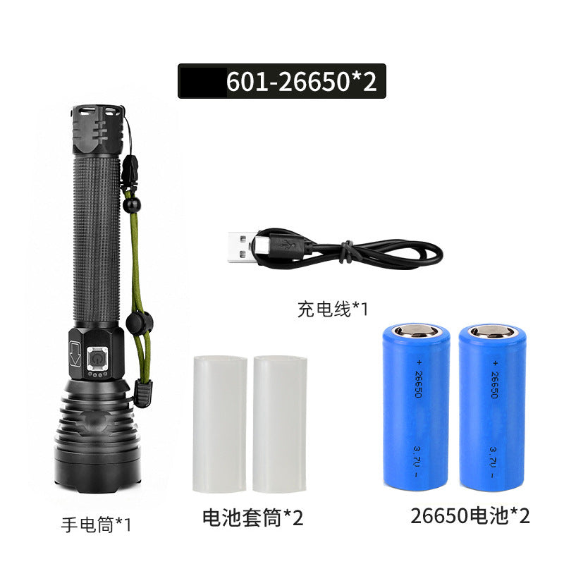 Cross-border P70 high-intensity flashlight outdoor waterproof USB rechargeable telescopic zoom high-power LED flashlight