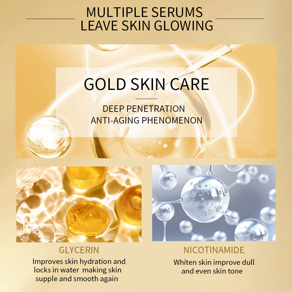 Cross-border English 24k gold niacinamide stock solution Goldserum hydrating essence Southeast Asia hot essence