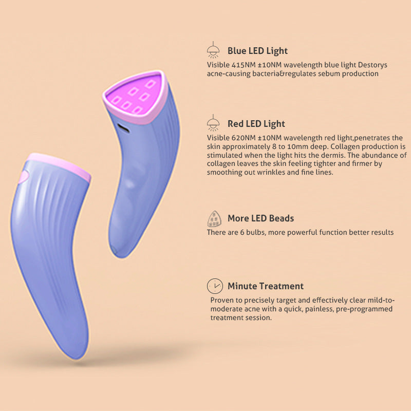 Led care lamp portable facial care skin rejuvenation home LED red and blue light beauty instrument