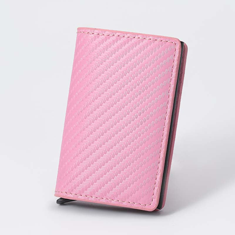 Cross-border exclusive men's wallet ultra-thin carbon fiber card holder automatic card ejection aluminum alloy card holder bank card wallet men