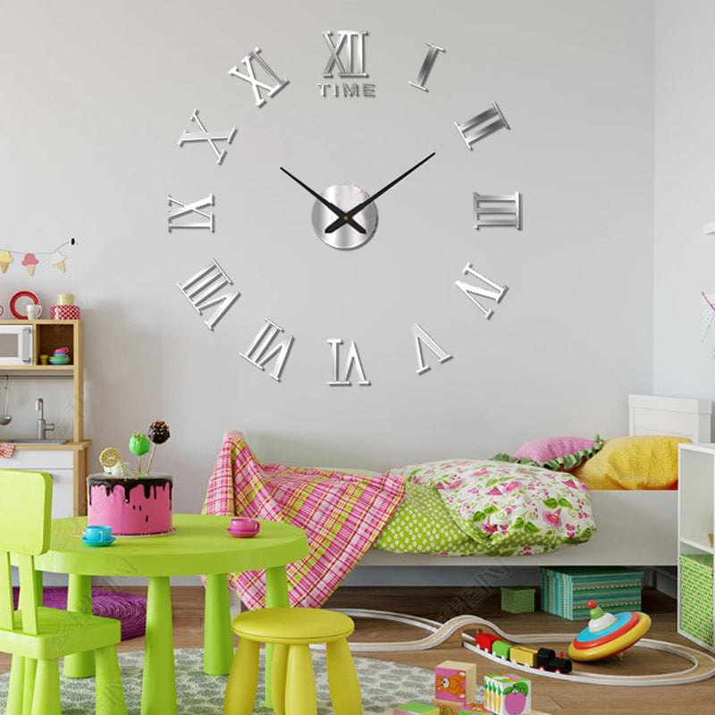 Creative Nordic living room acrylic three-dimensional decorative clock bedroom DIY silent wall clock home wall-mounted clock
