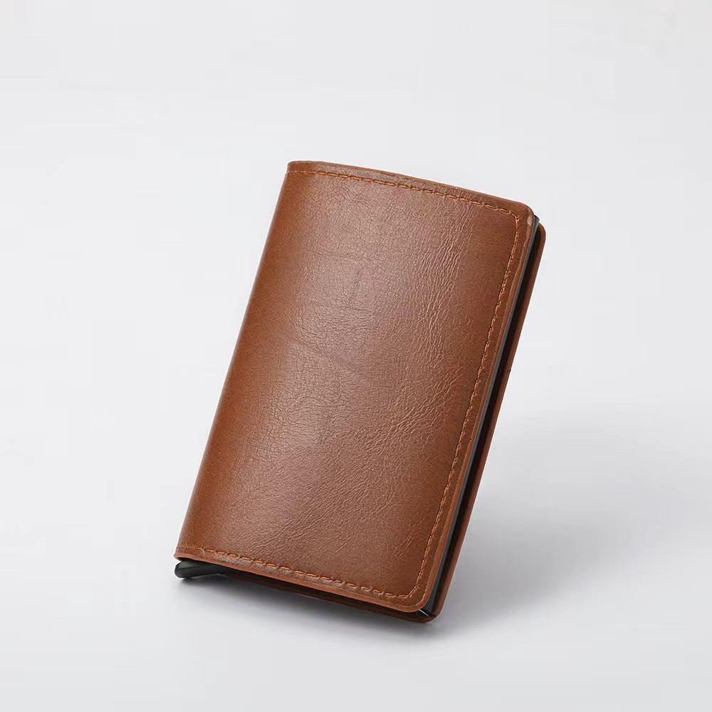 Cross-border exclusive men's wallet ultra-thin carbon fiber card holder automatic card ejection aluminum alloy card holder bank card wallet men