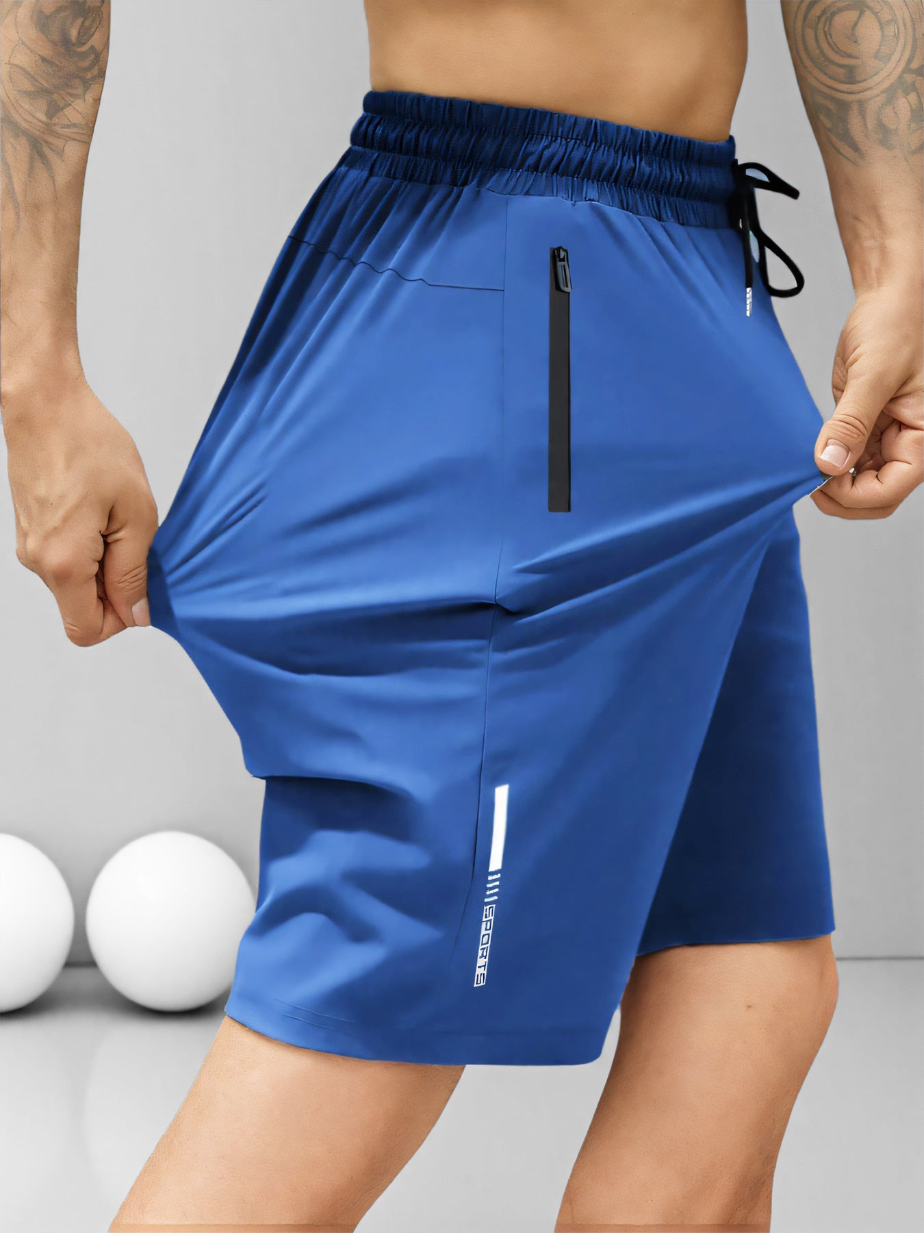 Cross-border ice silk casual shorts men's summer thin stretch quick-drying pants men's large size loose sports shorts
