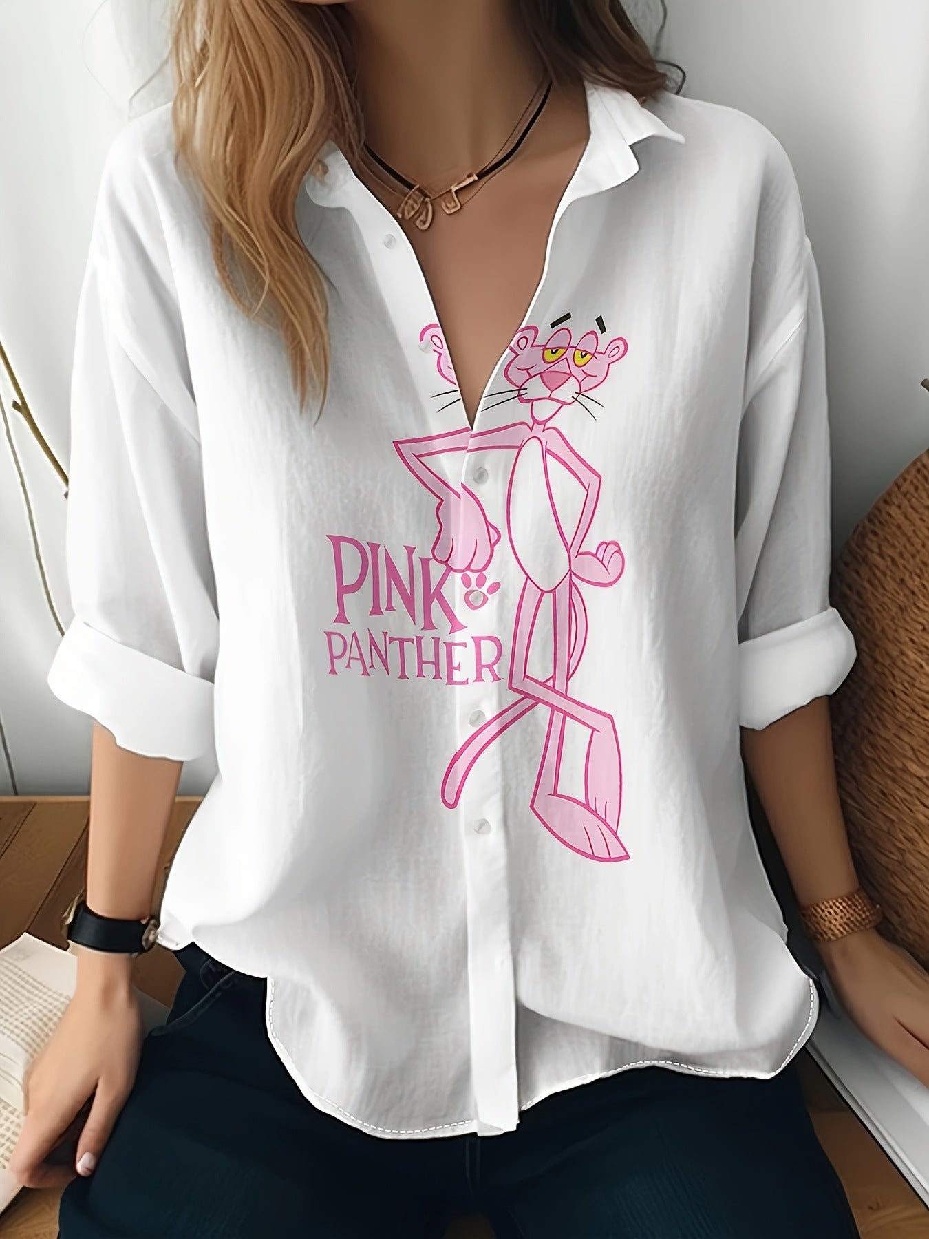 Cat cross-border European and American women's 3D printed floral pattern long-sleeved shirt women's fashion tops