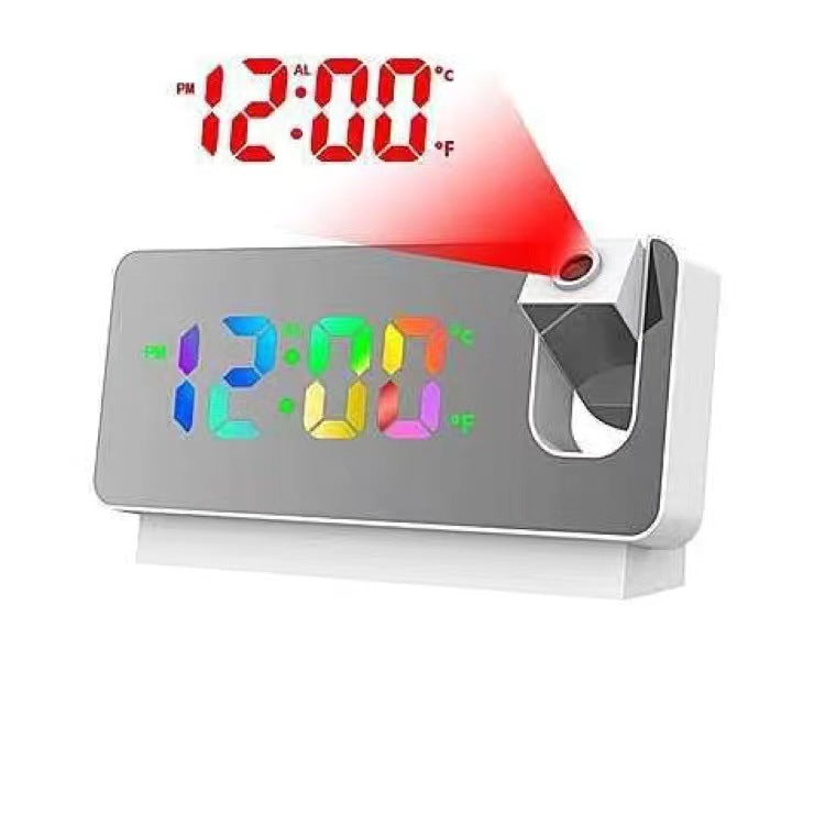 Full-function projection alarm clock smart new creative luminous clock bedroom large screen digital projection wall clock ceiling