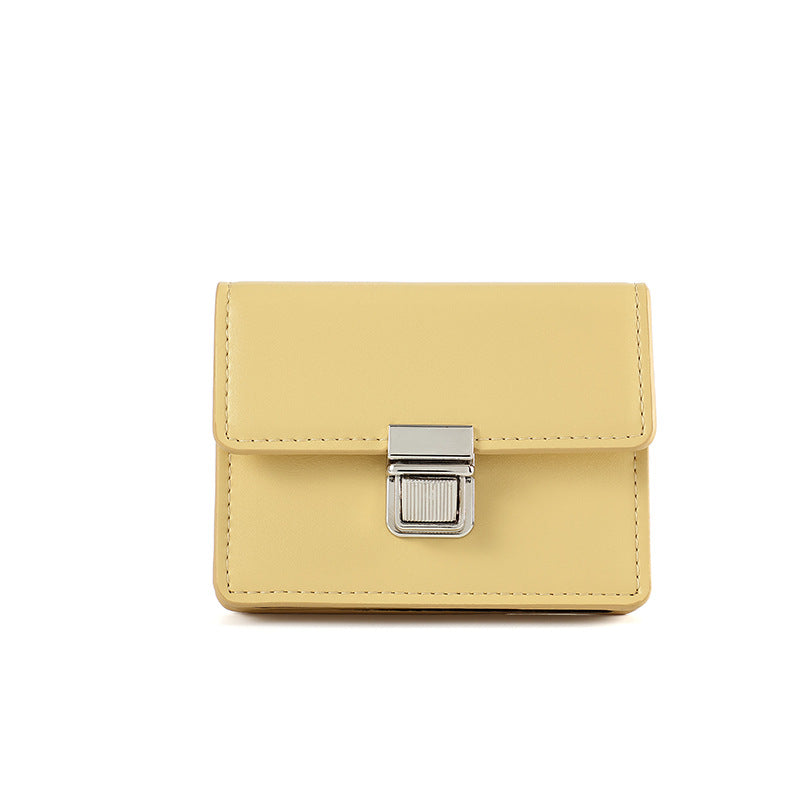 New style wallet, women's short solid color card holder, autumn and winter simple cross-border coin purse source manufacturer
