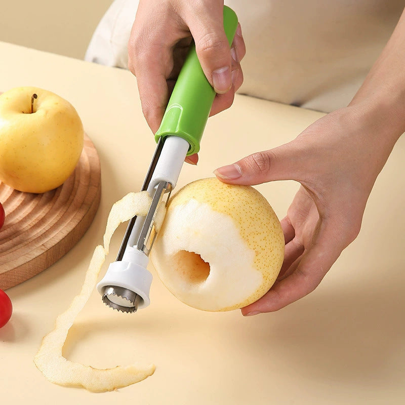 Telescopic fruit corer apple corer stainless steel pear corer two-in-one multifunctional peeler