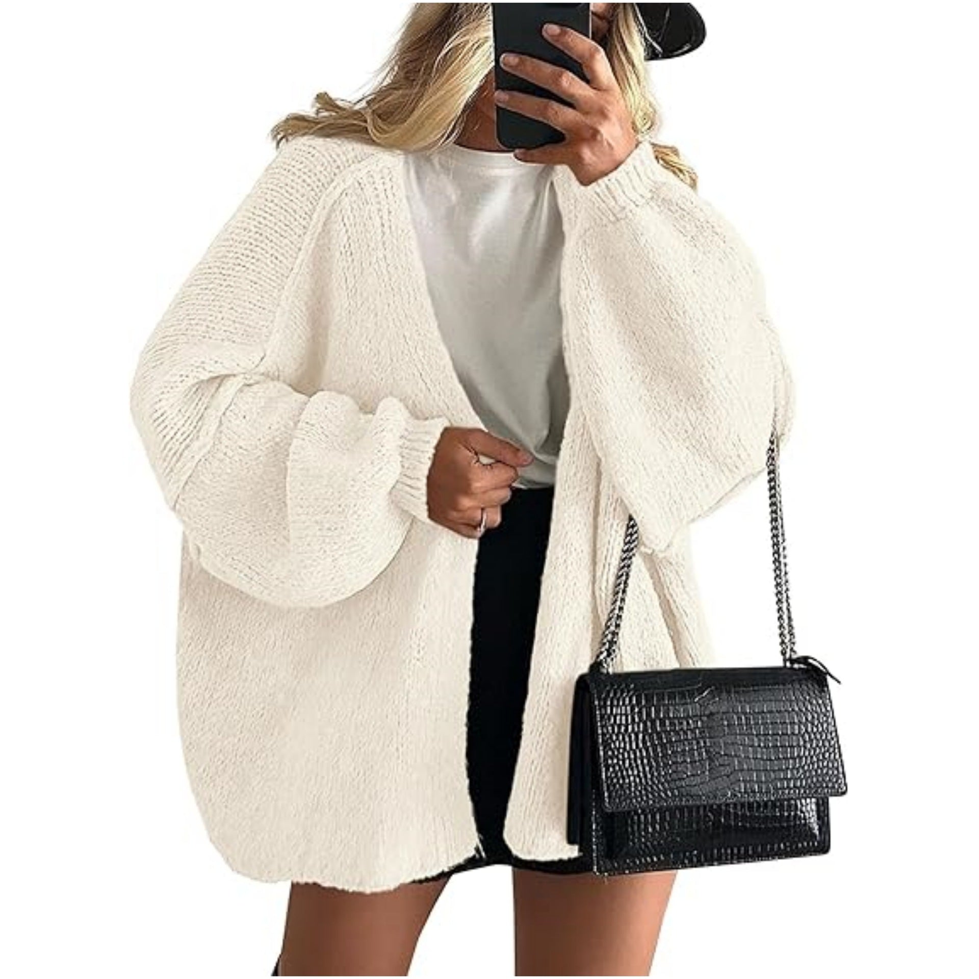 2025 Autumn and Winter New Cross-border Commuter Women's Knitted Tops European and American Casual Sweater Jackets Hot Selling Loose Cardigan