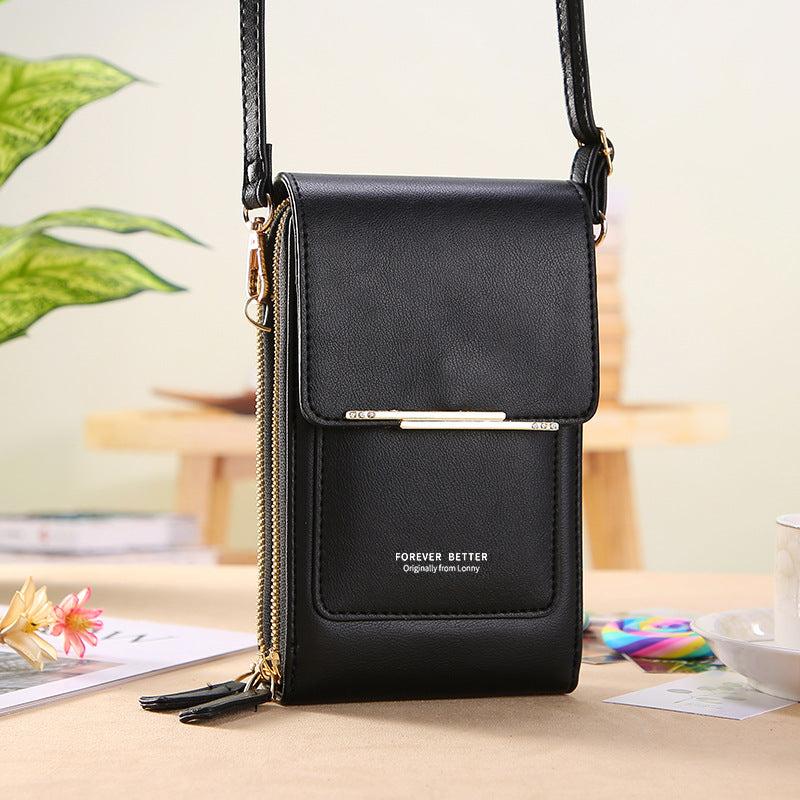 Touch screen mobile phone bag for women, small crossbody bag, cute small bag for mobile phone, fashionable key coin bag, vertical style