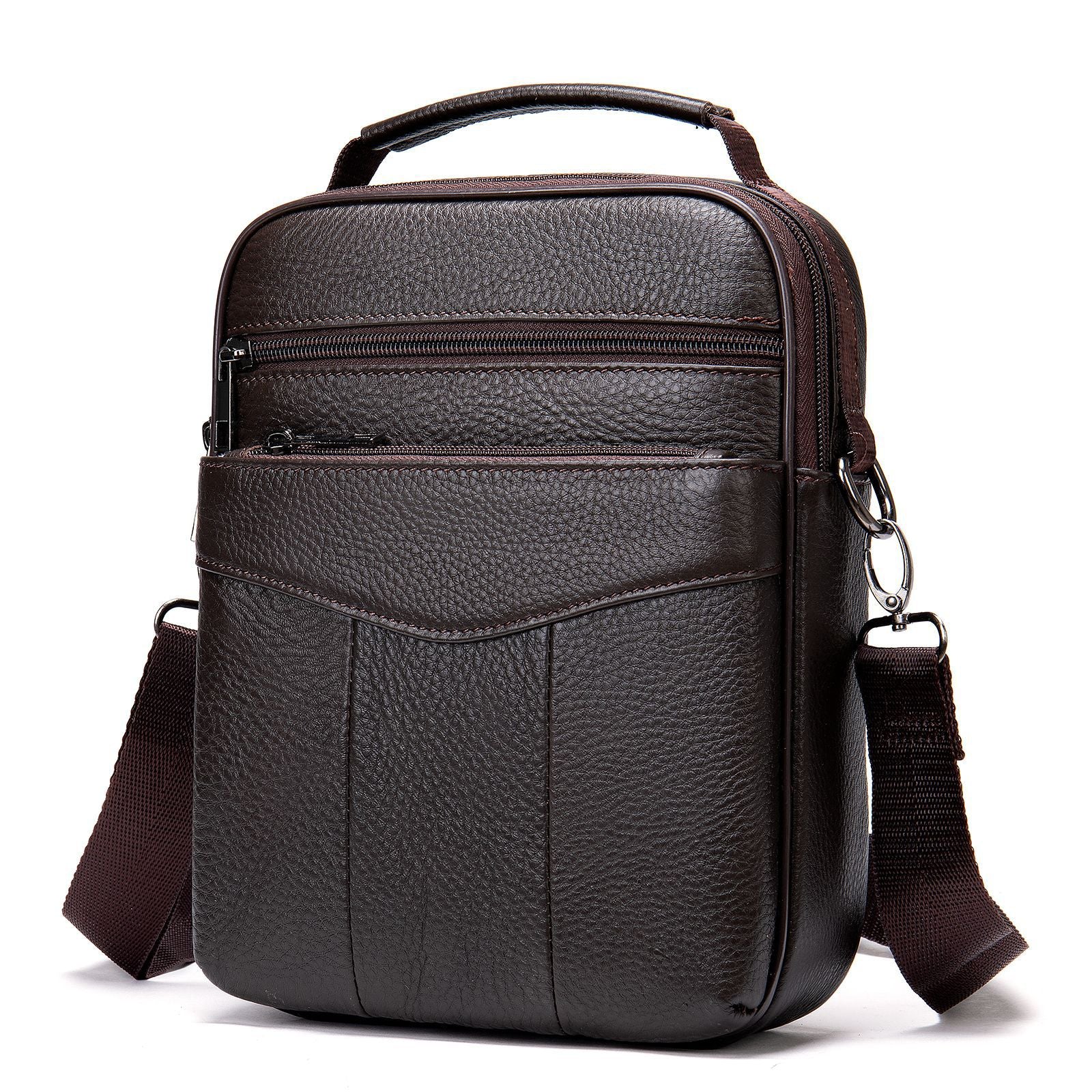 Foreign trade shoulder bag men's genuine leather messenger bag first layer cowhide casual small bag business bag vertical bag trendy