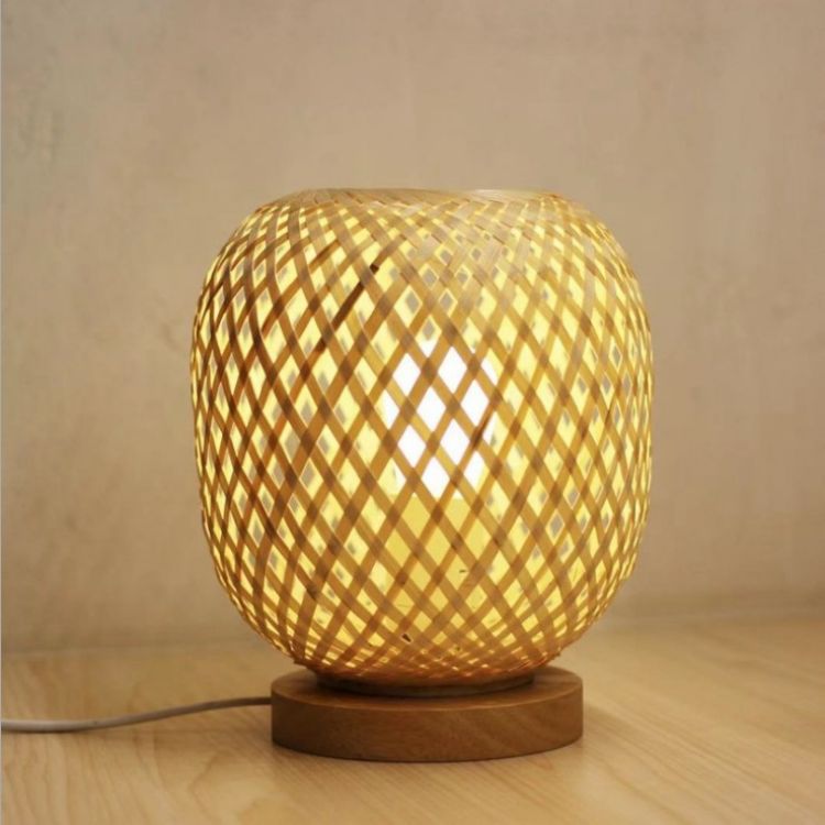 Creative Inn Bedside Lamp Internet celebrity romantic warm desktop decoration retro nostalgic bamboo lamp study B&B table lamp
