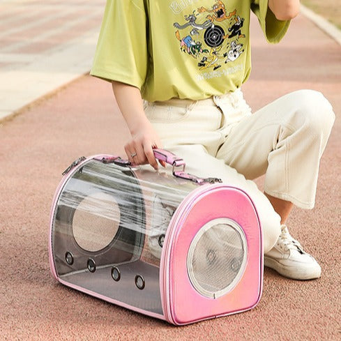 Wholesale pet backpack transparent one-shoulder suitcase pet universal lightweight handbag foldable travel cat bag