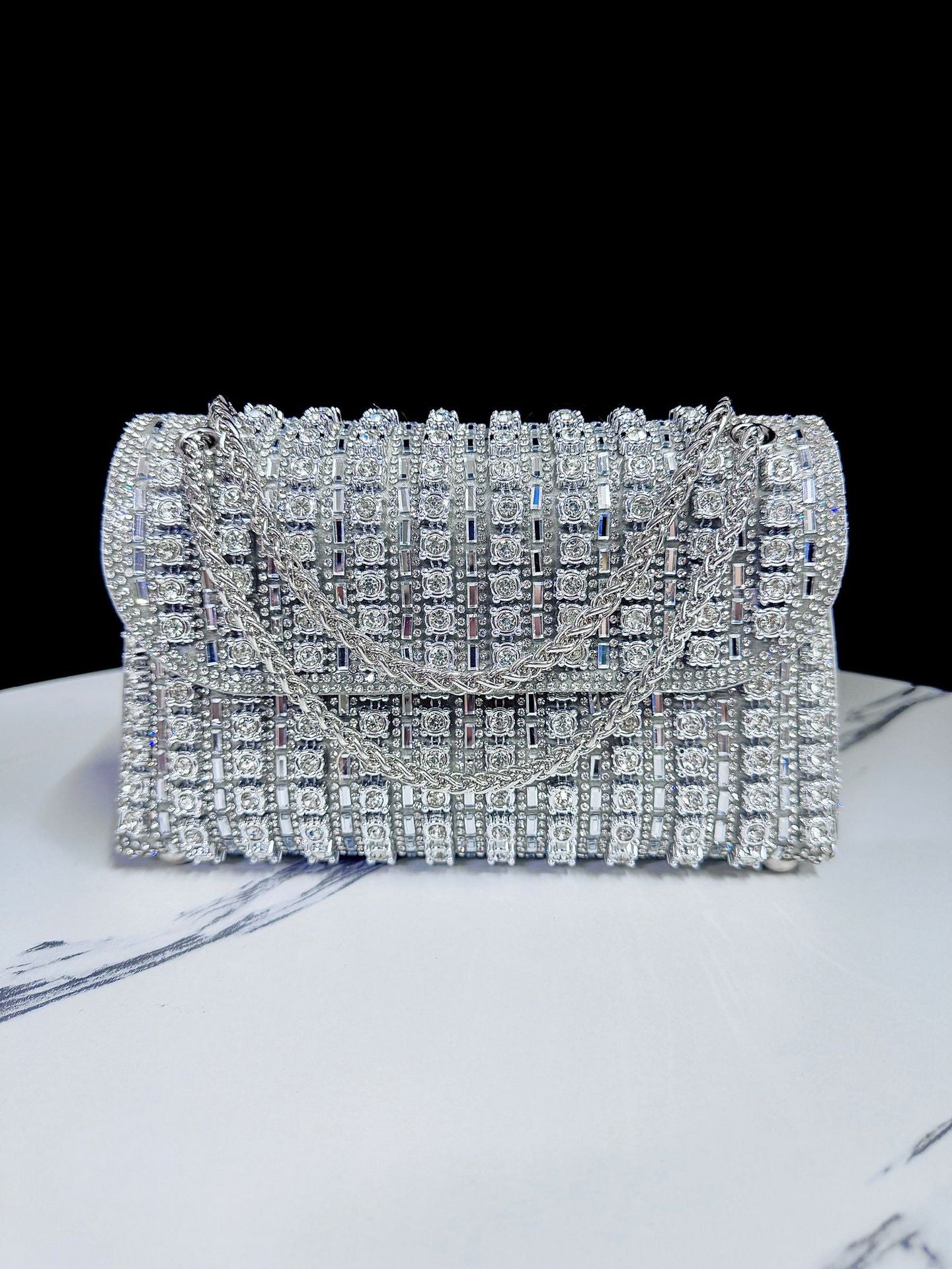 New cross-border evening dress lady rhinestone clutch bag diamond chain cheongsam bag crossbody evening bag female handbag