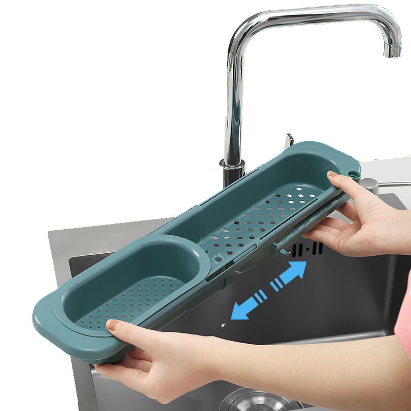Patented sink rack retractable drain rack filter leftovers drain basket dishwashing cloth storage rack kitchen cloth rack