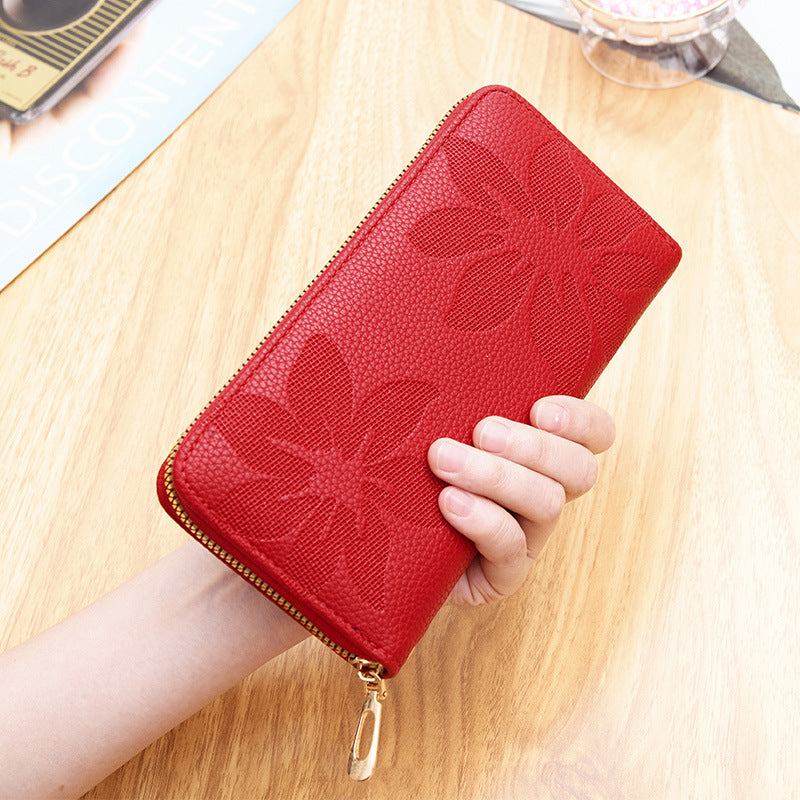 ladies wallet female high-end long clutch bag single zipper large capacity coin purse mobile phone bag horizontal version