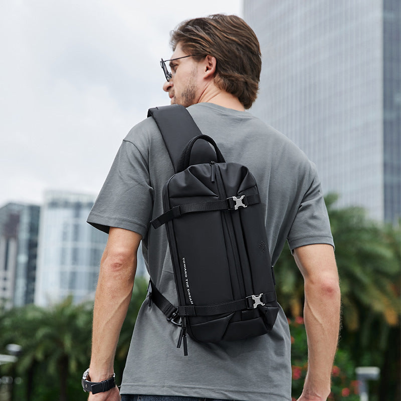 RZTX large capacity chest bag men new Oxford cloth messenger bag Korean version fashion waterproof outdoor shoulder backpack