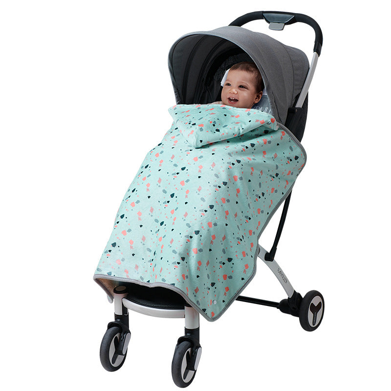 Stroller windproof blanket baby carriage cover blanket autumn and winter outing warm cloak blanket baby blanket small quilt