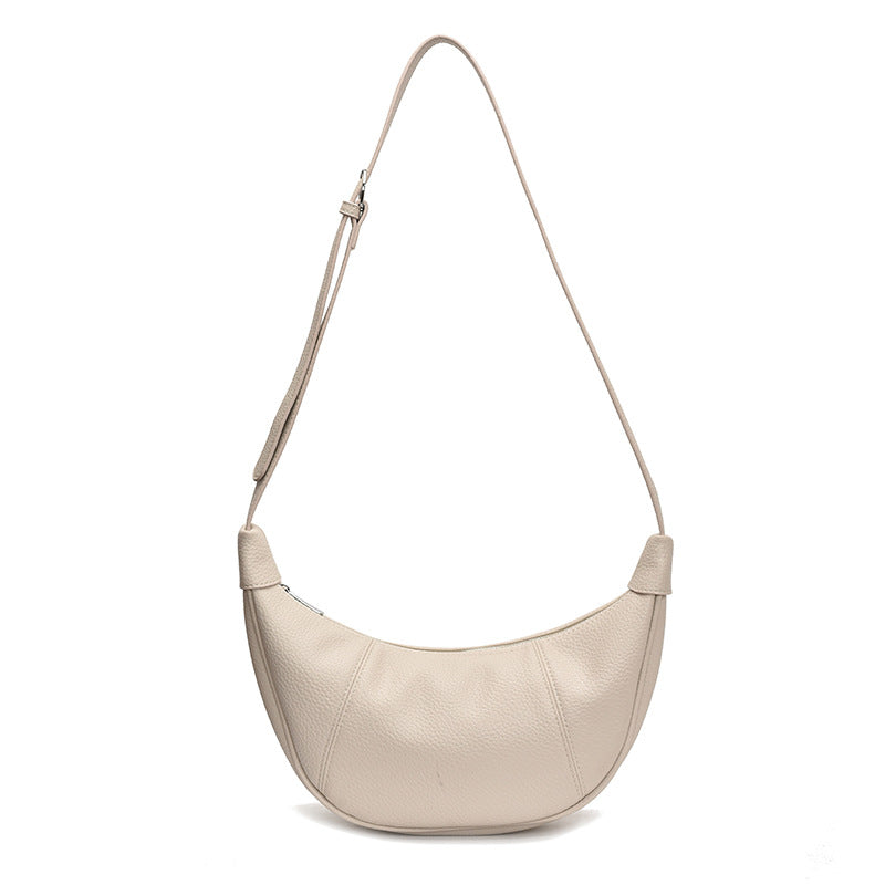 High-quality textured bag for women, large capacity, 2025 new casual shoulder messenger bag, niche design, commuter dumpling bag