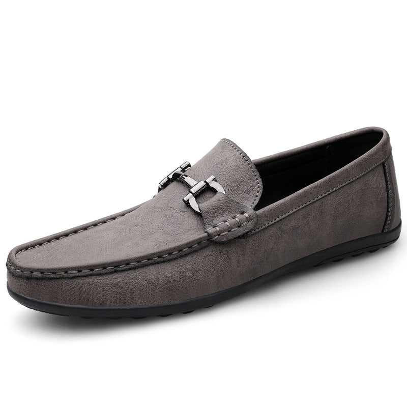 Cross-border spring new slip-on casual moccasins leather shoes lazy shoes leather men's shoes slip-on men's small leather shoes
