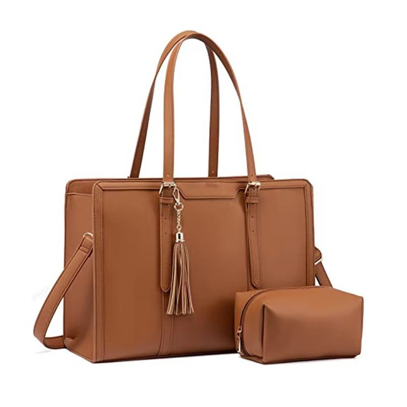 New Fashion Handbag Laptop Shoulder Bag Leather Computer Bag 2 in 1