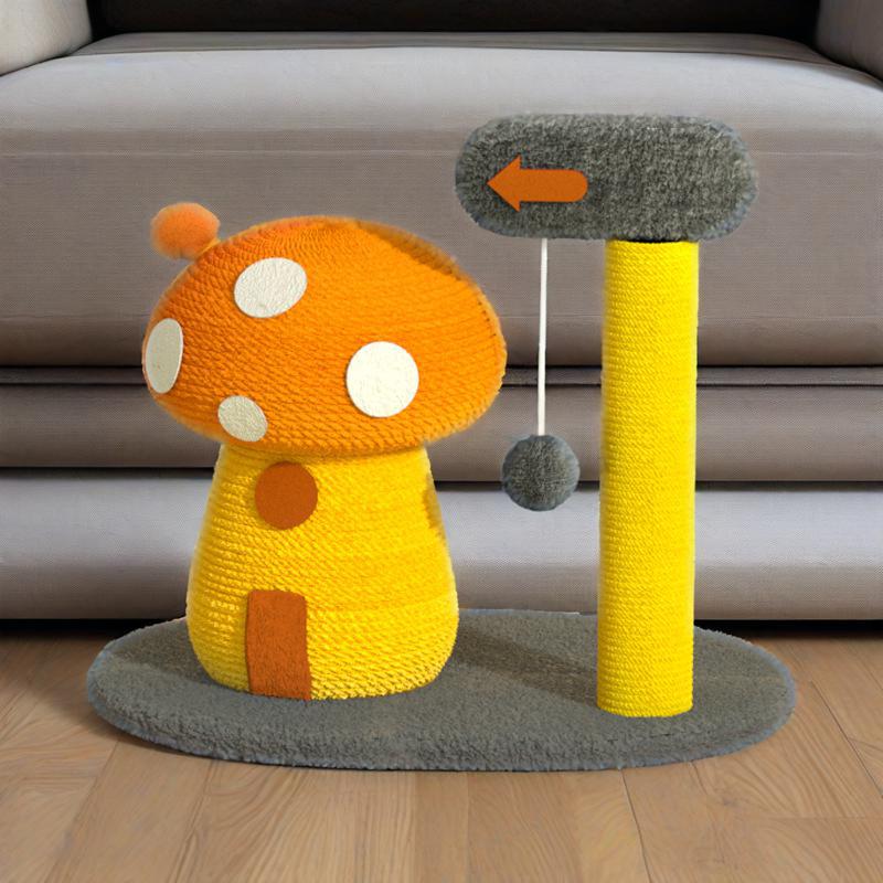 Mushroom House Cat Scratching Board Sisal Cat Scratching Post Durable and Stable Cat Jumping Platform Cat Claw Grinding Relief Toy Manufacturer Wholesale