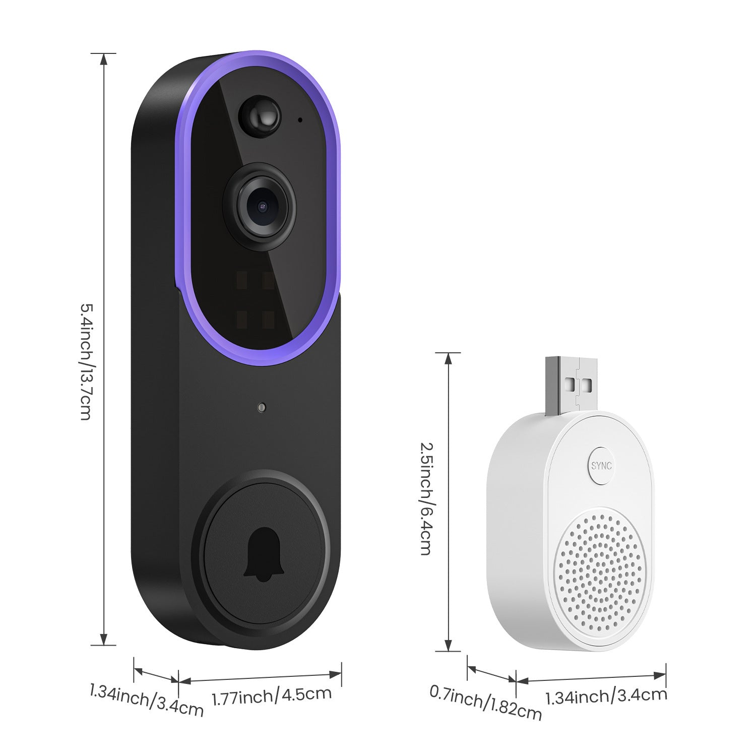 Cross-border smart video doorbell, wireless remote video intercom, human detection, HD night vision, smart home monitoring