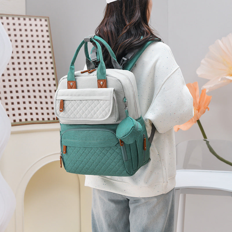hot selling mommy bag European and American fashion multi-pocket portable mother and baby bag for going out large capacity lightweight mommy bag