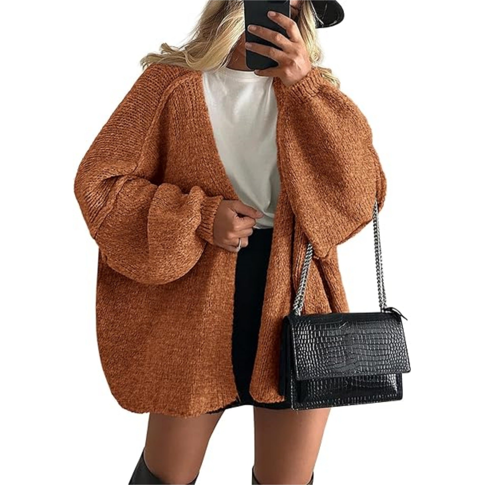 2025 Autumn and Winter New Cross-border Commuter Women's Knitted Tops European and American Casual Sweater Jackets Hot Selling Loose Cardigan
