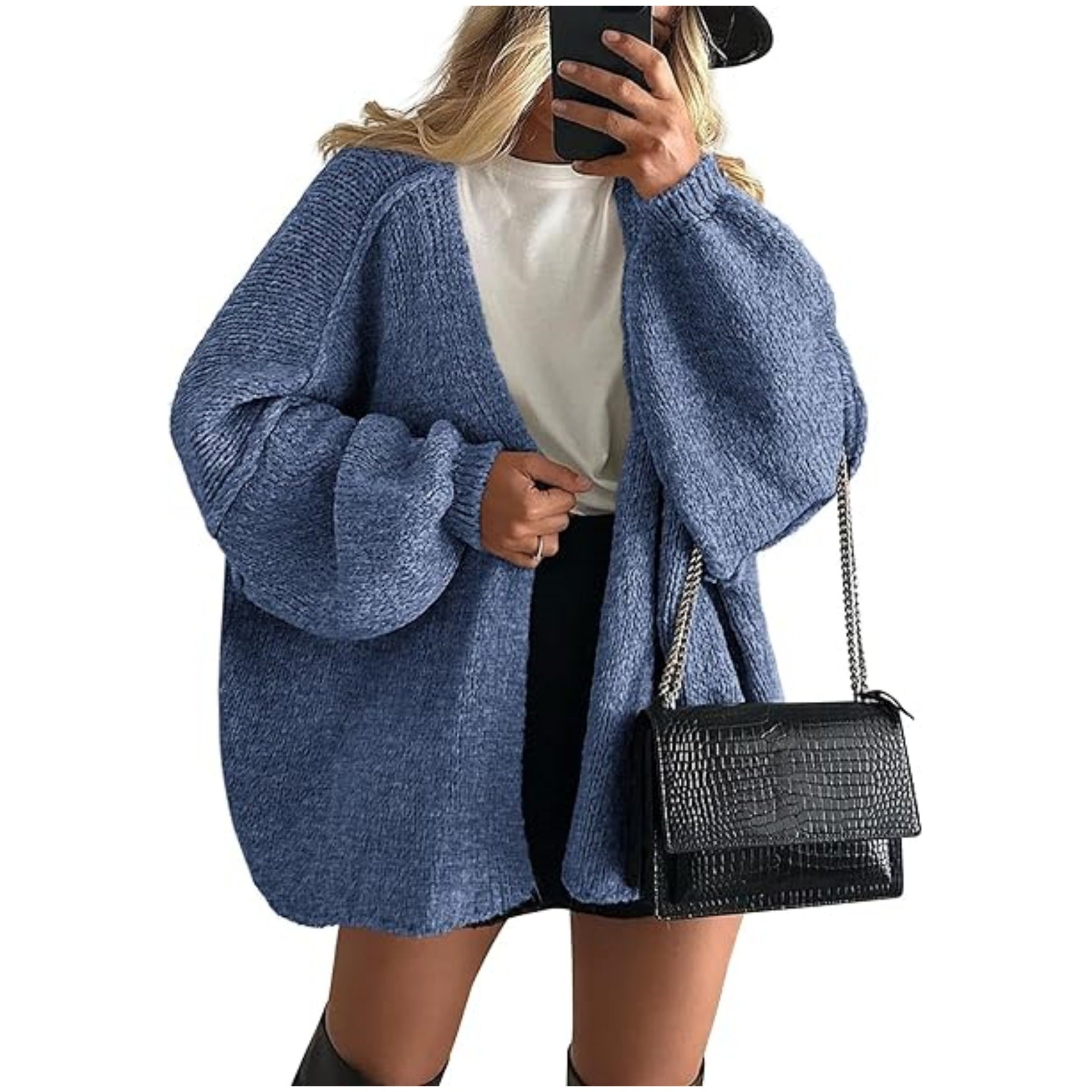 2025 Autumn and Winter New Cross-border Commuter Women's Knitted Tops European and American Casual Sweater Jackets Hot Selling Loose Cardigan