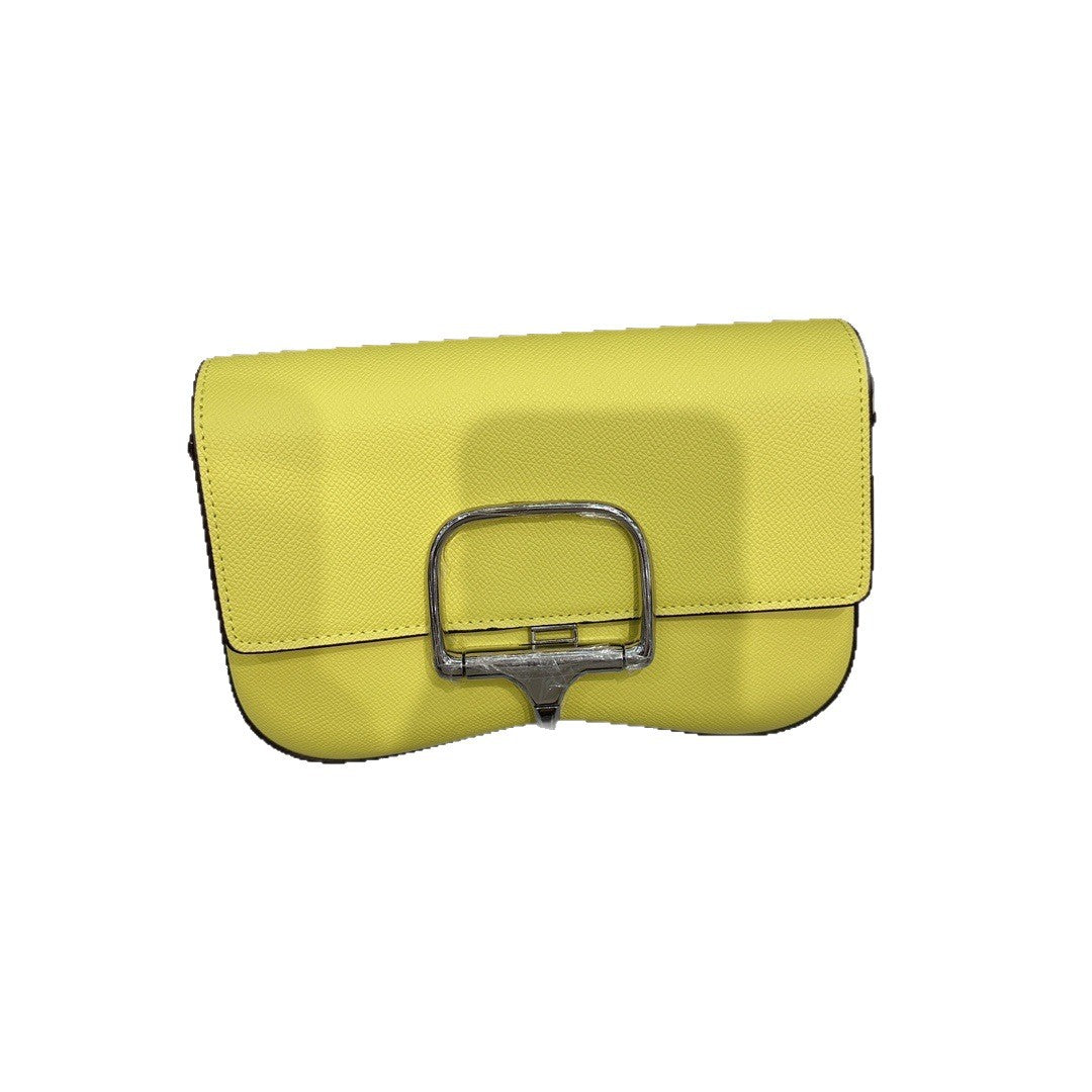 Cross-border hot selling 2025 new style all-match high-end light luxury genuine leather women's bag shoulder crossbody saddle bag women