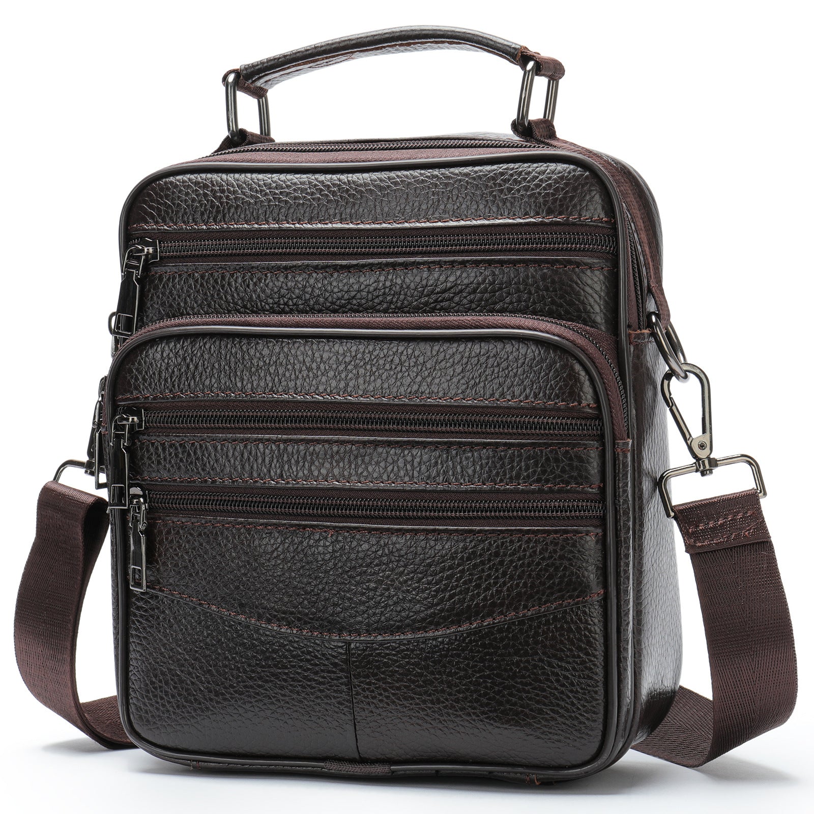 Foreign trade shoulder bag men's genuine leather messenger bag first layer cowhide casual small bag business bag vertical bag trendy