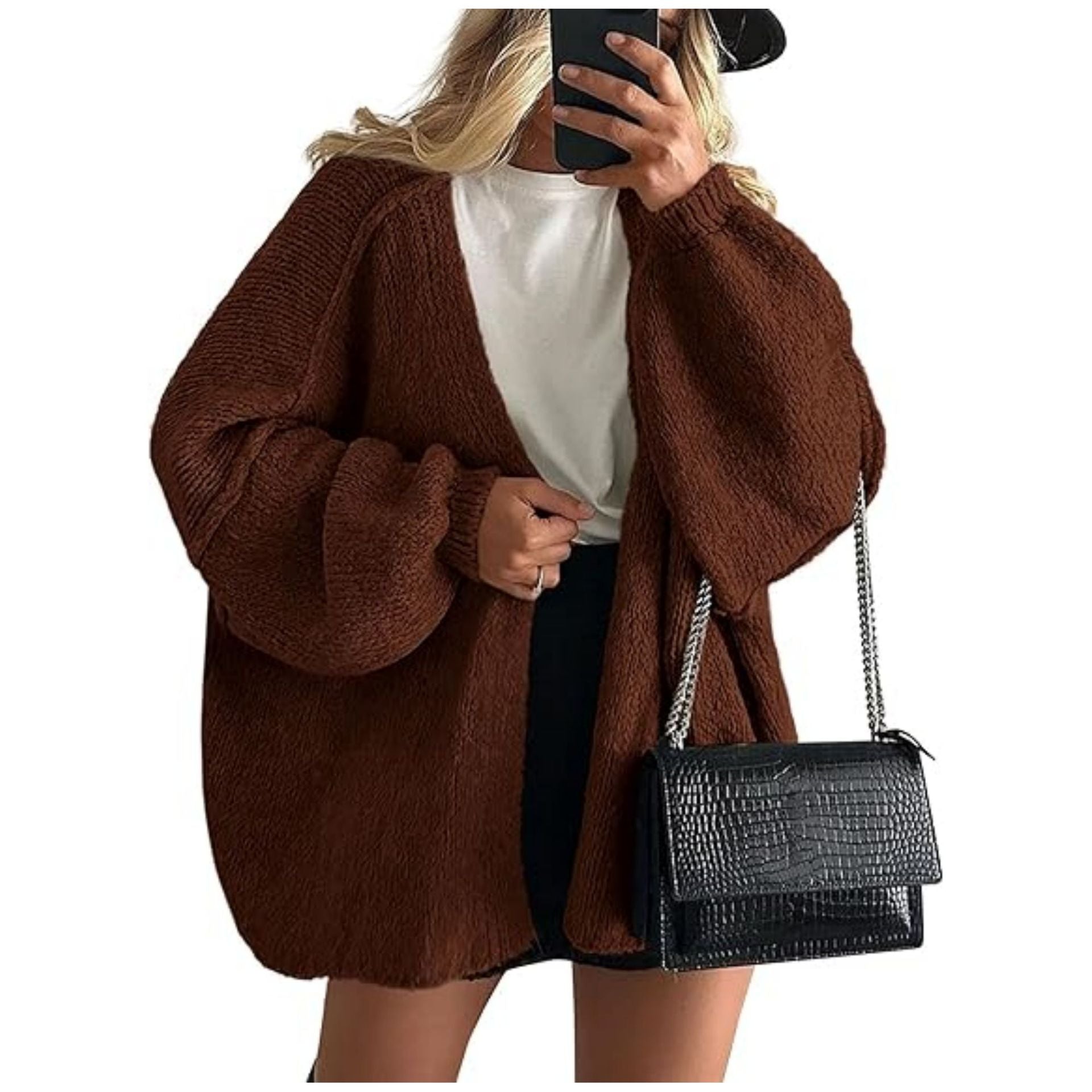 2025 Autumn and Winter New Cross-border Commuter Women's Knitted Tops European and American Casual Sweater Jackets Hot Selling Loose Cardigan