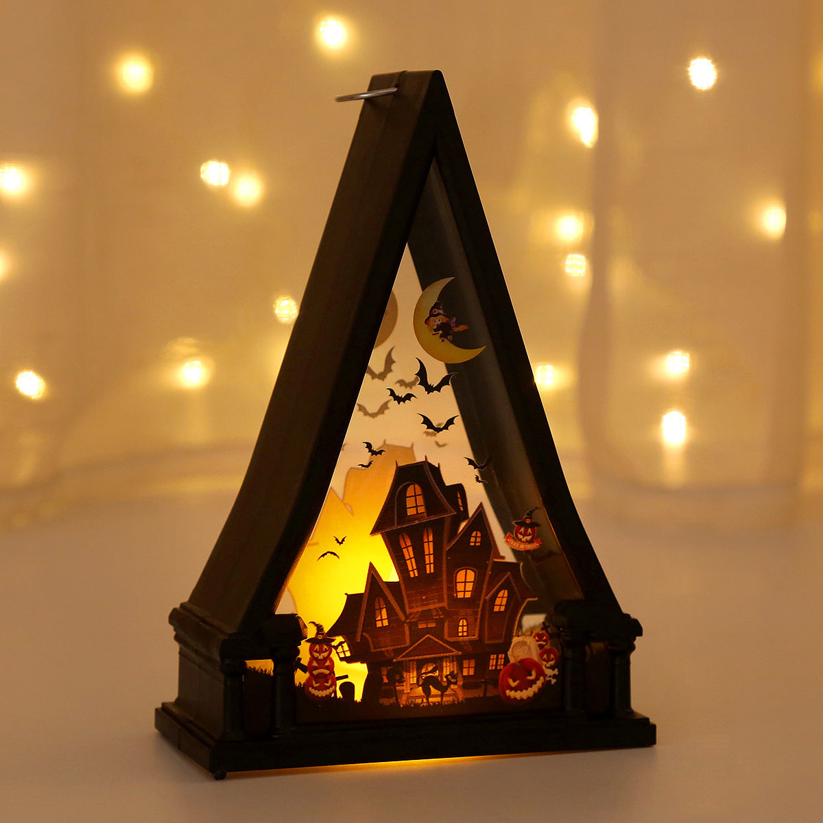 Halloween wind lantern candle holder Ghost Festival horror decoration props LED electronic candle lamp pumpkin lamp skull ornaments