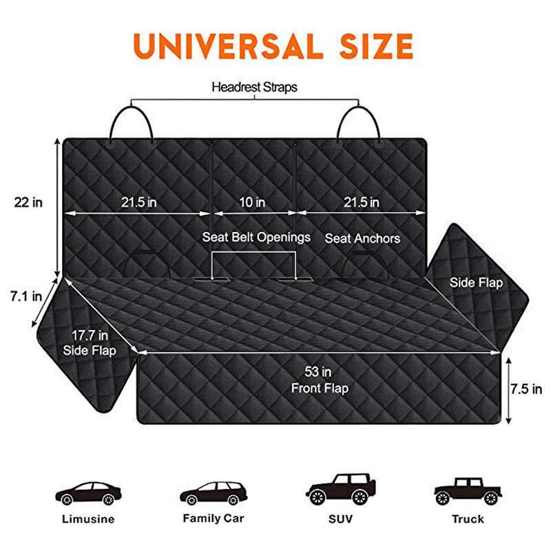 Car pet mat rear dog seat cushion moisture-proof and dirt-proof car back seat cushion thickened Oxford cloth pet seat cushion