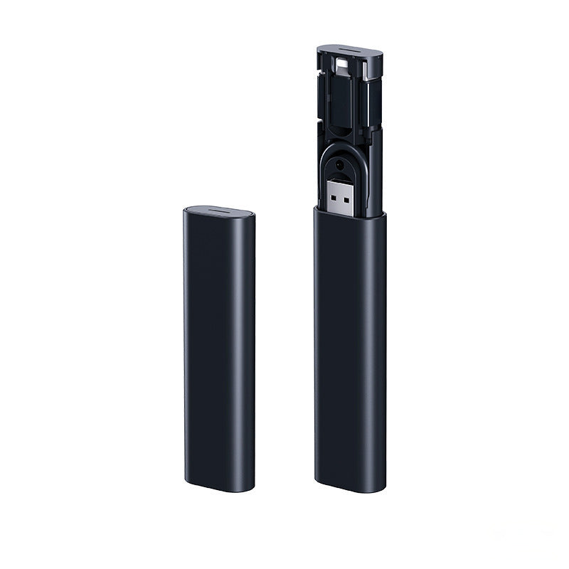 portable magnetic fast charging data cable foldable portable three-in-one universal box typec charging cable