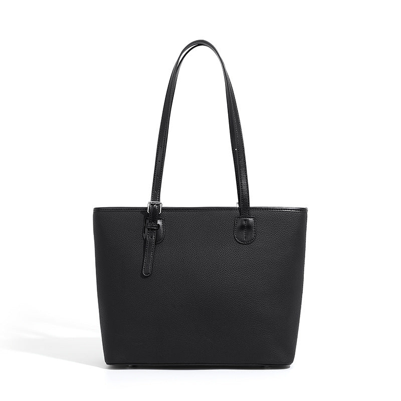 Large capacity tote bag women's genuine leather 2025 spring and summer new high-end niche shoulder bag fashionable all-match bucket bag