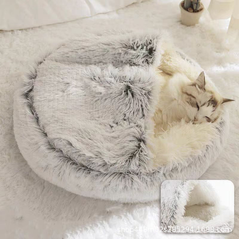 Cat bed winter warm pet cat house quilt four seasons universal dog bed semi-enclosed autumn and winter pet warm supplies