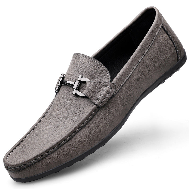 Cross-border spring new slip-on casual moccasins leather shoes lazy shoes leather men's shoes slip-on men's small leather shoes