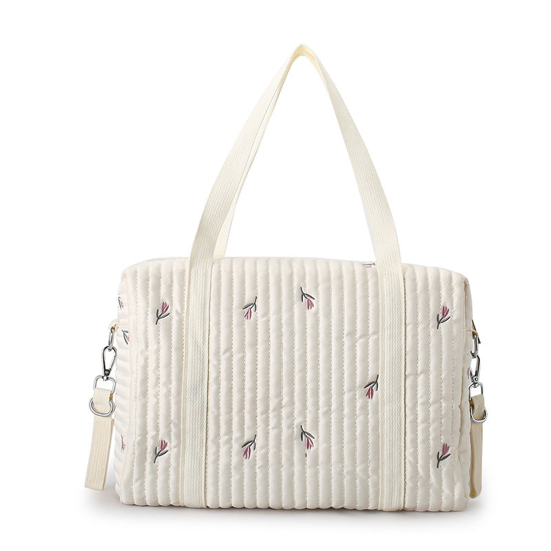 Mommy bag exquisite embroidery temperament simple mother and baby bag outdoor light large capacity Korean version crossbody handbag mommy bag