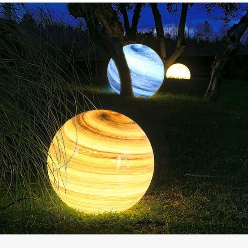 Outdoor planet waterproof lawn light courtyard landscape villa light spherical light plug-in light outdoor solar lawn light