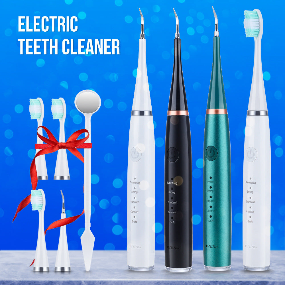 Cross-border 5-speed high-frequency vibration tooth cleaner USB electric toothbrush tooth cleaner to remove stains and calculus set tooth cleaner